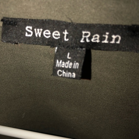Sweet Rain Large army green 3/4 jacket embellished zipper & snaps - Picture 6 of 16